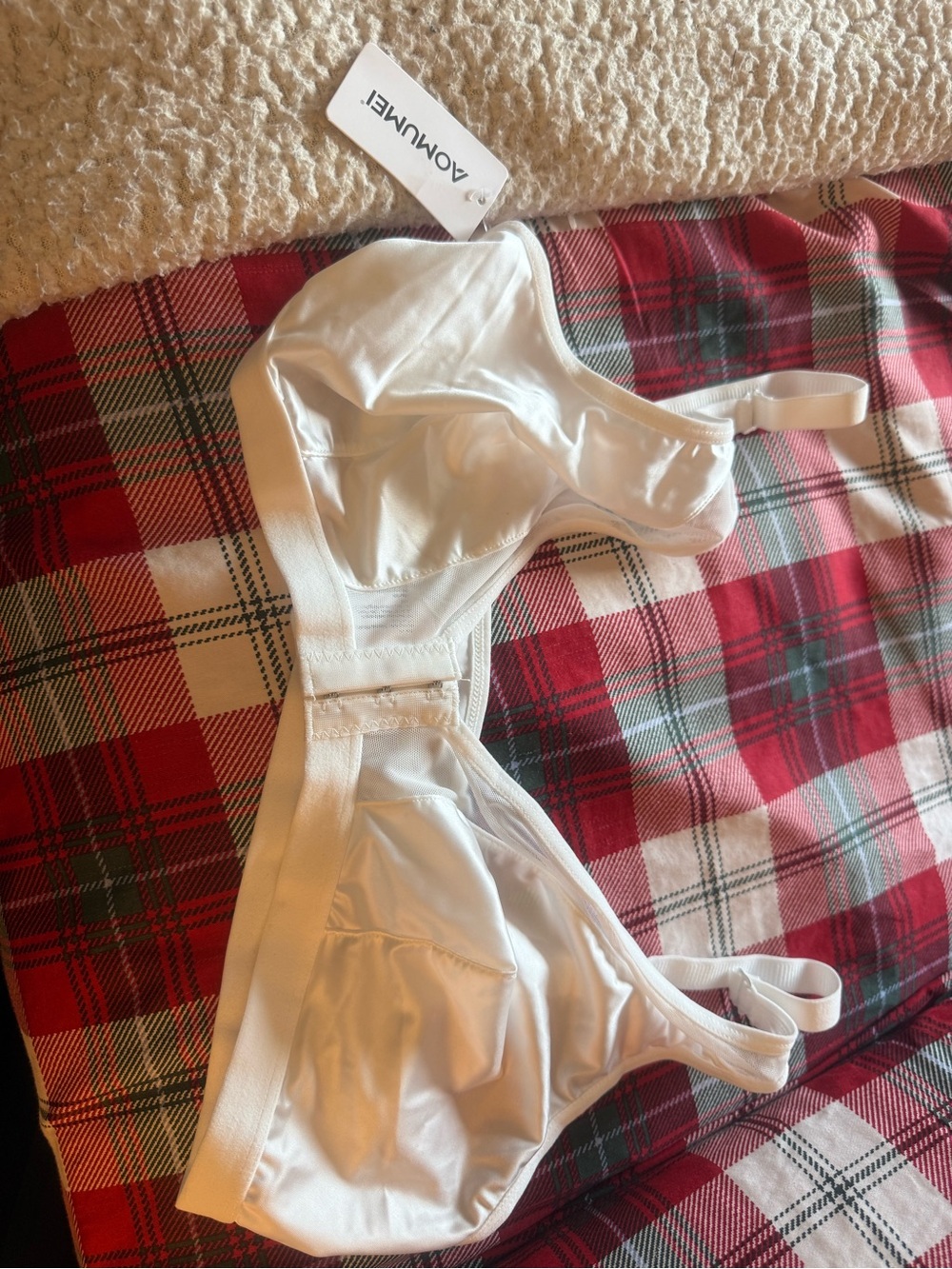 Aomumei White Wire-Free Soft Cup Bra